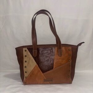 Brown Patchwork Rein Bridle bag